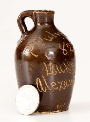 Rare Miniature Alexandria, Virginia Stoneware Advertising Jug