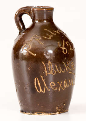 Rare Miniature Alexandria, Virginia Stoneware Advertising Jug