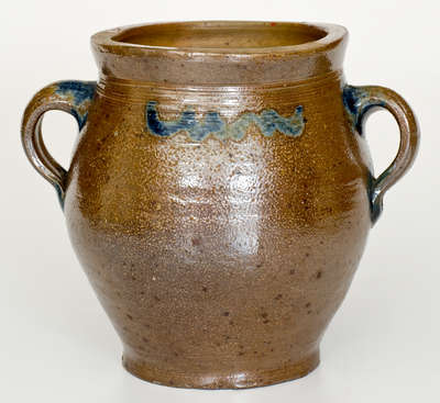 Exceedingly Rare and Important Hanteel Kemple, Ringoes, NJ Stoneware Jar