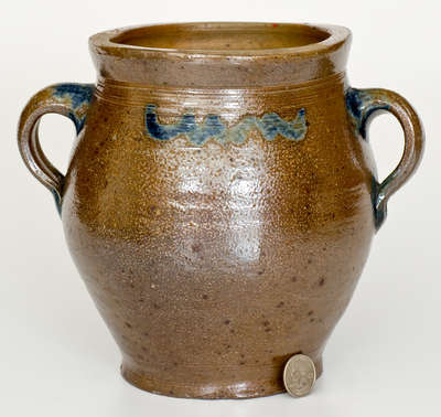 Exceedingly Rare and Important Hanteel Kemple, Ringoes, NJ Stoneware Jar