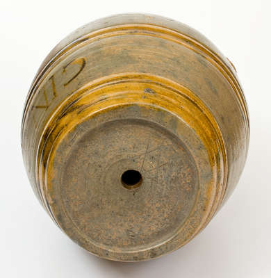 Monumental Stoneware Keg w/ Brown Decoration Inscribed 