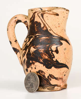 Very Rare Miniature Shenandoah Valley Redware Pitcher, probably Anthony Bacher, Winchester, VA