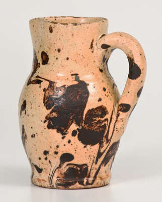 Very Rare Miniature Shenandoah Valley Redware Pitcher, probably Anthony Bacher, Winchester, VA