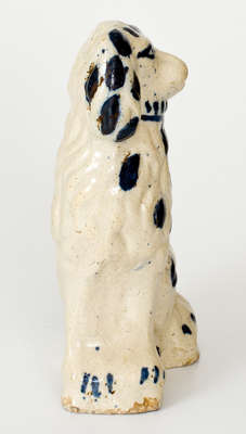 Cobalt-Decorated Ohio Stoneware Spaniel Doorstop, late 19th or early 20th century