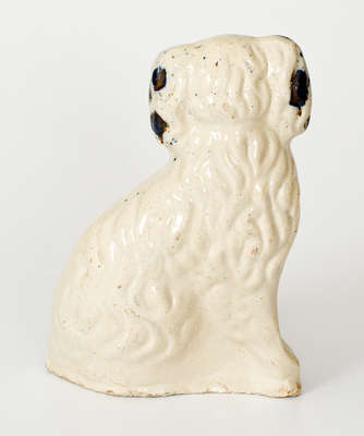 Cobalt-Decorated Ohio Stoneware Spaniel Doorstop, late 19th or early 20th century