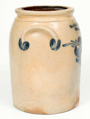 One-Gallon COWDEN & WILCOX / HARRISBURG, PA Stoneware Jar with Floral Design