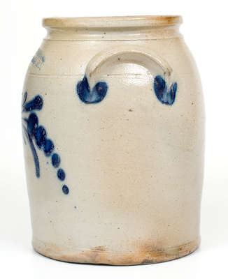 One-Gallon COWDEN & WILCOX / HARRISBURG, PA Stoneware Jar w/ Floral Decoration