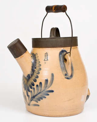 One-Gallon Easton, PA Cobalt-Decorated Stoneware Batter Pail