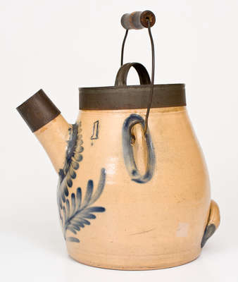 One-Gallon Easton, PA Cobalt-Decorated Stoneware Batter Pail