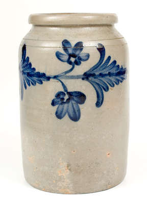 One-Gallon Stoneware Jar attrib. Henry Harrison Remmey, Philadelphia, PA, c1840