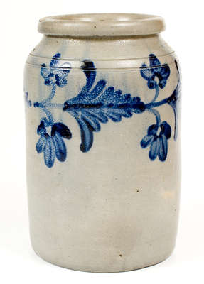 One-Gallon Stoneware Jar attrib. Henry Harrison Remmey, Philadelphia, PA, c1840