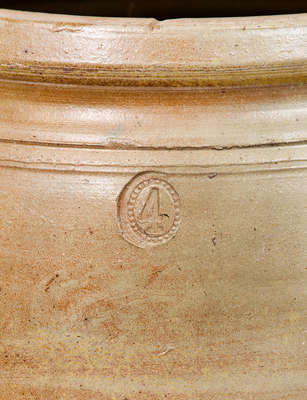 Fine Four-Gallon Morgantown Stoneware Jar w/ Elaborate Foliate Decoration, David Greenland Thompson