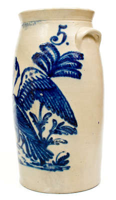 Extraordinary N. CLARK & CO. / ROCHESTER, NY Stoneware Churn w/ Elaborate 