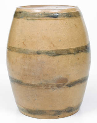 Very Rare Ohio Stoneware Cooler w/ Incised Gentleman's Profile and Fish Motifs, c1830