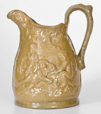 Rare JOHN BELL / WAYNESBORO Pottery Pitcher w/ Relief Cherubs Motif