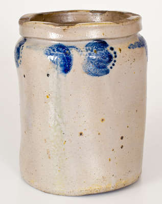 One-Gallon JOHN BELL (Waynesboro, PA) Stoneware Jar w/ Cobalt Floral Decoration
