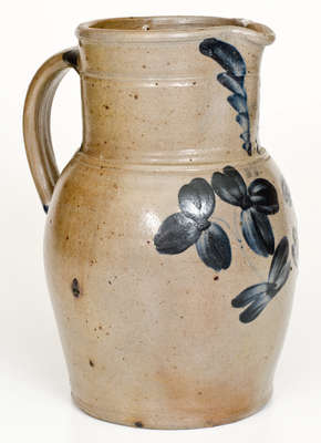 One-Gallon Baltimore, MD Stoneware Pitcher w/ Cobalt Clover Decoration