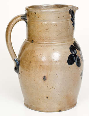 One-Gallon Baltimore, MD Stoneware Pitcher w/ Cobalt Clover Decoration