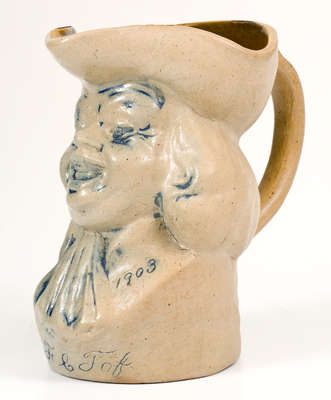 Very Rare Stoneware Toby Pitcher, Arthur Osborne, Low Art Tile Works, Chelsea, MA, 1903