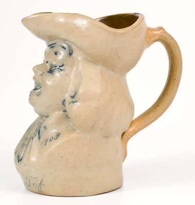 Very Rare Stoneware Toby Pitcher, Arthur Osborne, Low Art Tile Works, Chelsea, MA, 1903
