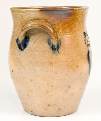 One-Gallon CLARK & FOX / ATHENS / N.Y. Cobalt-Decorated Stoneware Jar