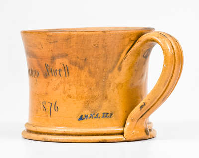 Rare Anna Pottery Stoneware Frog Mug Marked ANNA, ILL and Inscribed "Chicago Swell / 1876"