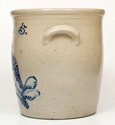 Five-Gallon J BURGER, JR. / ROCHESTER. N.Y. Stoneware Jar w/ Cobalt Bird Decoration