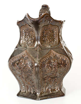 Molded Stoneware Pitcher attrib. American Pottery Company, Jersey City, NJ, circa 1838-50