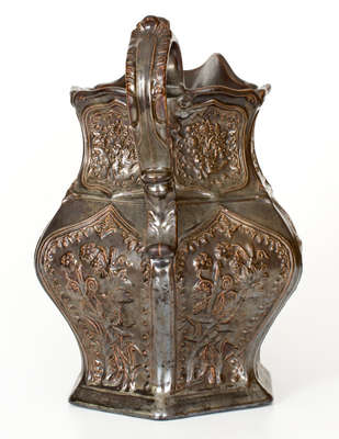 Molded Stoneware Pitcher attrib. American Pottery Company, Jersey City, NJ, circa 1838-50