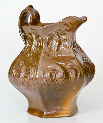 Molded Stoneware Pitcher with Eagle Motif, probably American Pottery Company, Jersey City