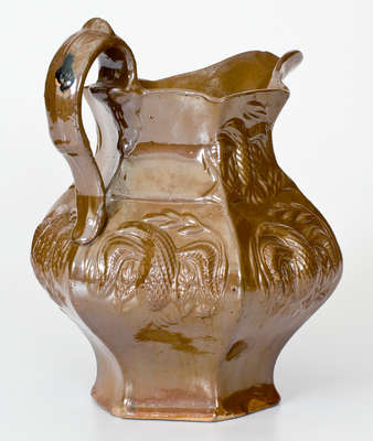Molded Stoneware Pitcher with Eagle Motif, probably American Pottery Company, Jersey City