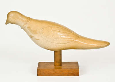 Rare Salt-Glazed Stoneware Figure of a Dove, possibly Union Stoneware Co, Red Wing, Minnesota