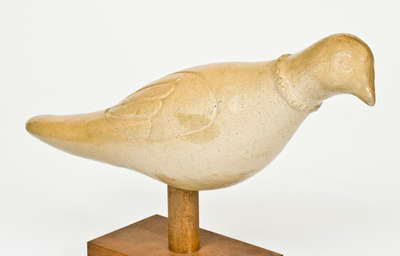 Rare Salt-Glazed Stoneware Figure of a Dove, possibly Union Stoneware Co, Red Wing, Minnesota