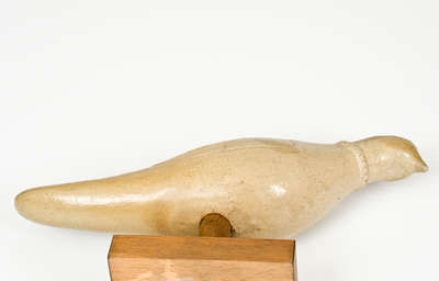 Rare Salt-Glazed Stoneware Figure of a Dove, possibly Union Stoneware Co, Red Wing, Minnesota