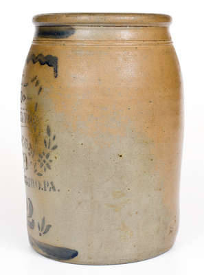 Two-Gallon J. HAMILTON & CO. / GREENSBORO, PA Cobalt-Decorated Stoneware Jar