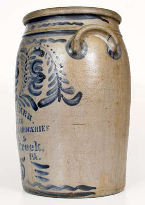 Rare Five-Gallon Stoneware Jar w/ Turtle Creek, PA Advertising