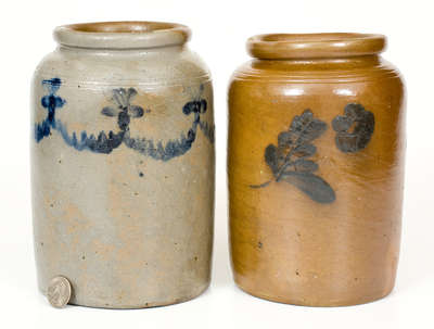 Two Half-Gallon Stoneware Jars attrib. Henry Harrison Remmey, Philadelphia, PA, c1835