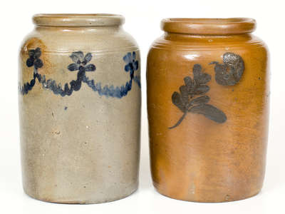 Two Half-Gallon Stoneware Jars attrib. Henry Harrison Remmey, Philadelphia, PA, c1835