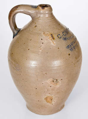 Early C. CROLIUS / MANUFACTURER / MANHATTAN WELLS / NEW-YORK Stoneware Jug