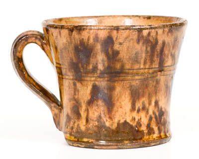 Rare Slip-Decorated Redware Mug, Stamped 