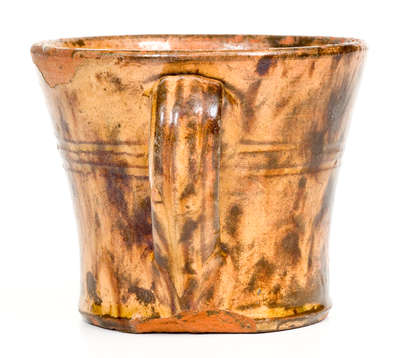 Rare Slip-Decorated Redware Mug, Stamped "BAECHER / WINCHESTER, VA" and "Backer," Anthony Bacher