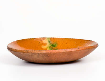 Rare Pennsylvania Redware Tart Plate w/ Three-Color Slip Decoration, late 18th / early 19th century