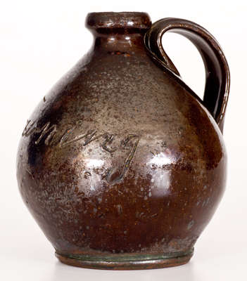 Rare Small-Sized Redware Presentation Jug for 