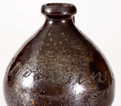 Rare Small-Sized Redware Presentation Jug for