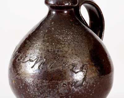 Rare Small-Sized Redware Presentation Jug for 