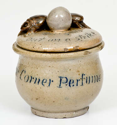Rare Anna Pottery Miniature Stoneware Chamberpot w/ Dung Beetle Lid