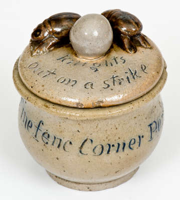 Rare Anna Pottery Miniature Stoneware Chamberpot w/ Dung Beetle Lid