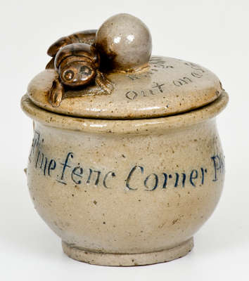 Rare Anna Pottery Miniature Stoneware Chamberpot w/ Dung Beetle Lid