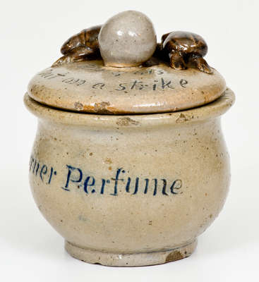 Rare Anna Pottery Miniature Stoneware Chamberpot w/ Dung Beetle Lid