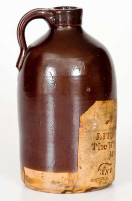 Suitland, MD Tanware Advertising Jug, Western PA origin, 1879